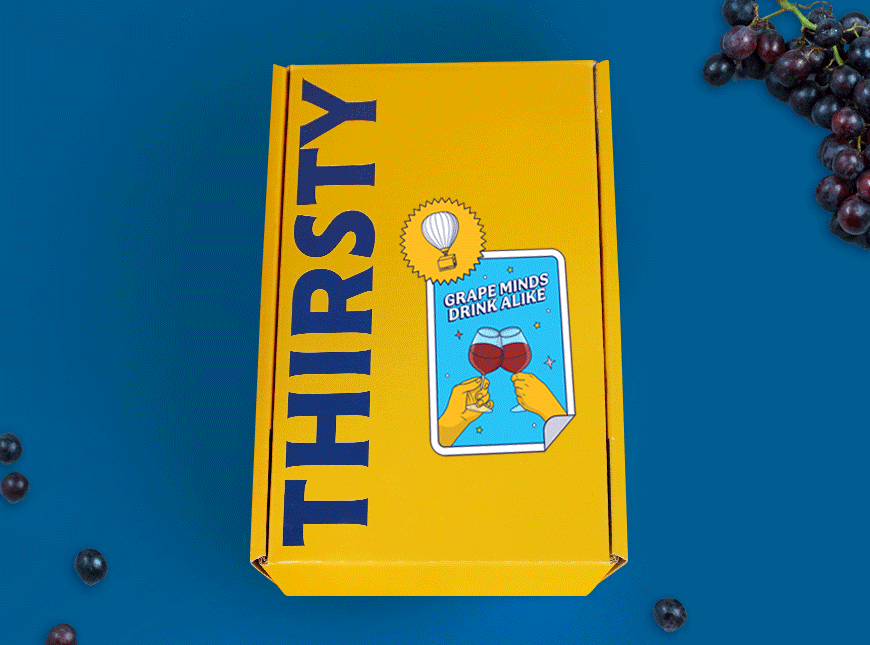Thirsty 'Grape Minds Drink Alike' Wine Box Singapore Gift Delivery