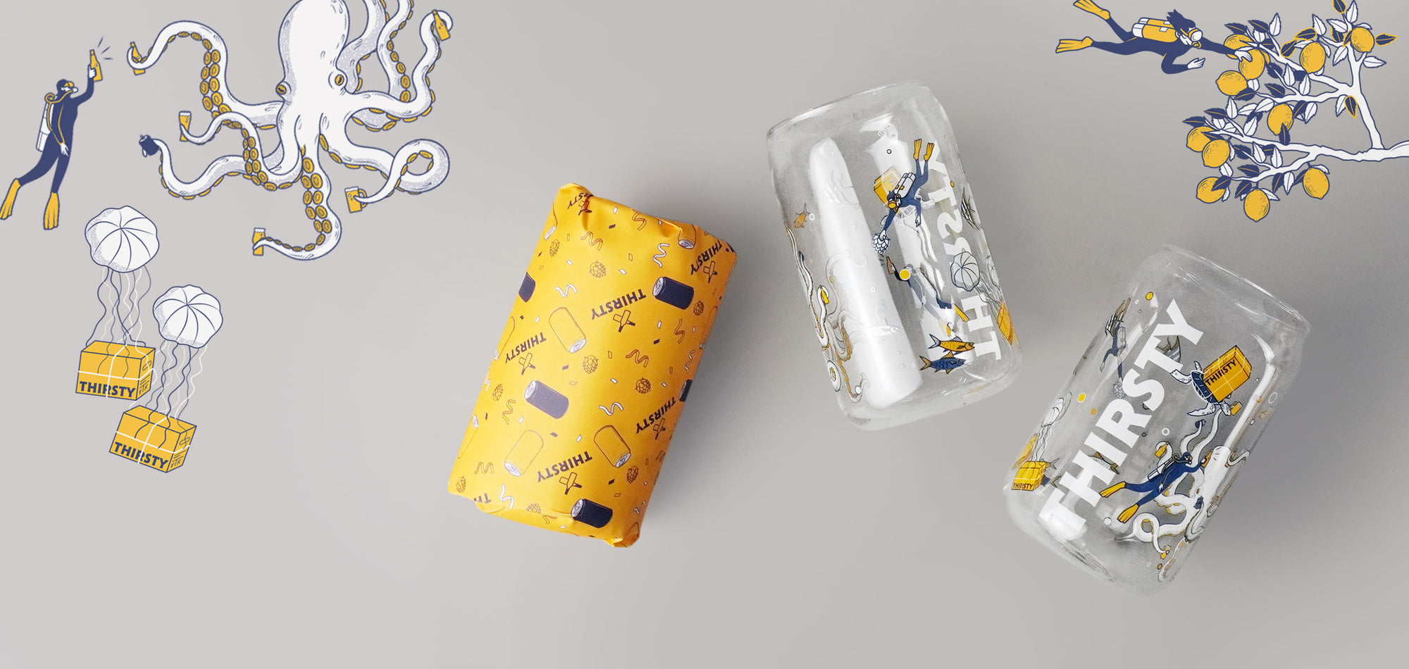 Thirsty 'Beer Diving' Can Glass