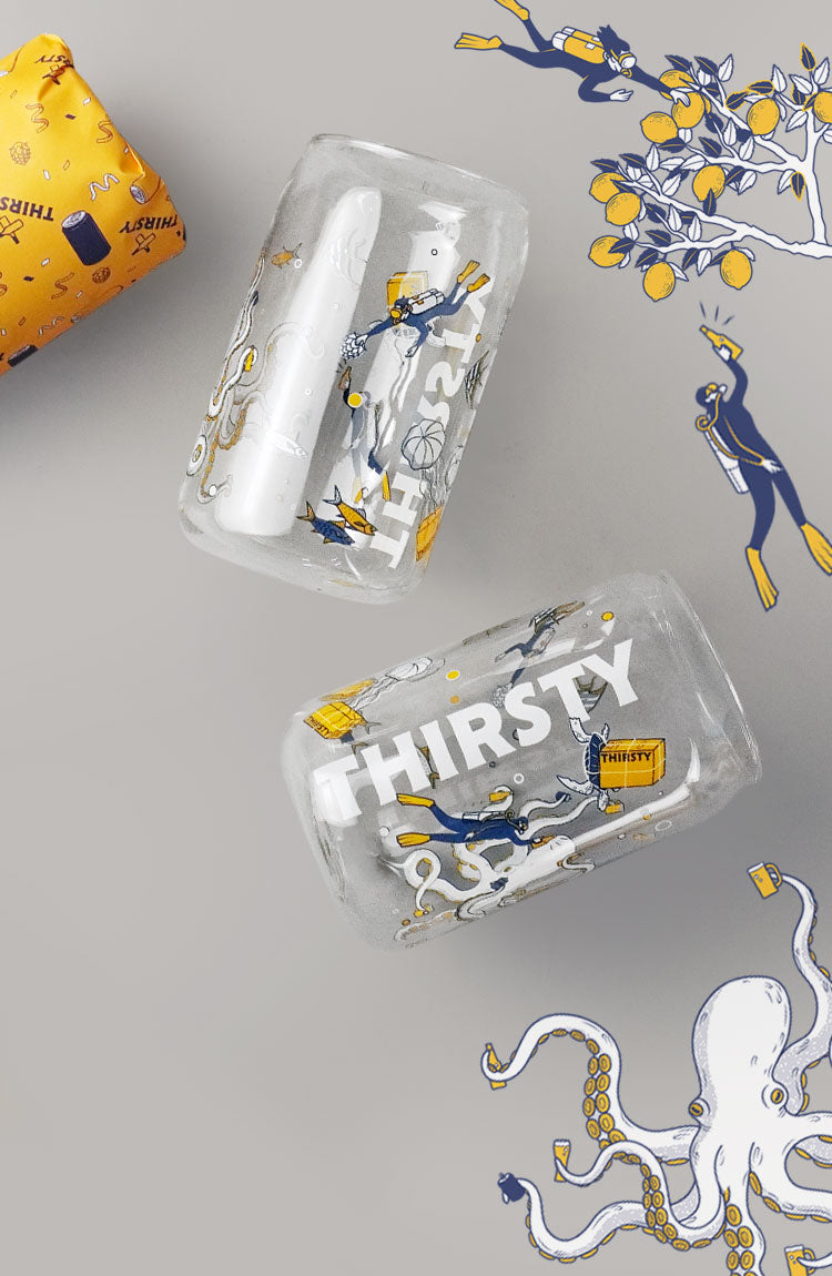 Thirsty 'Beer Diving' Can Glass