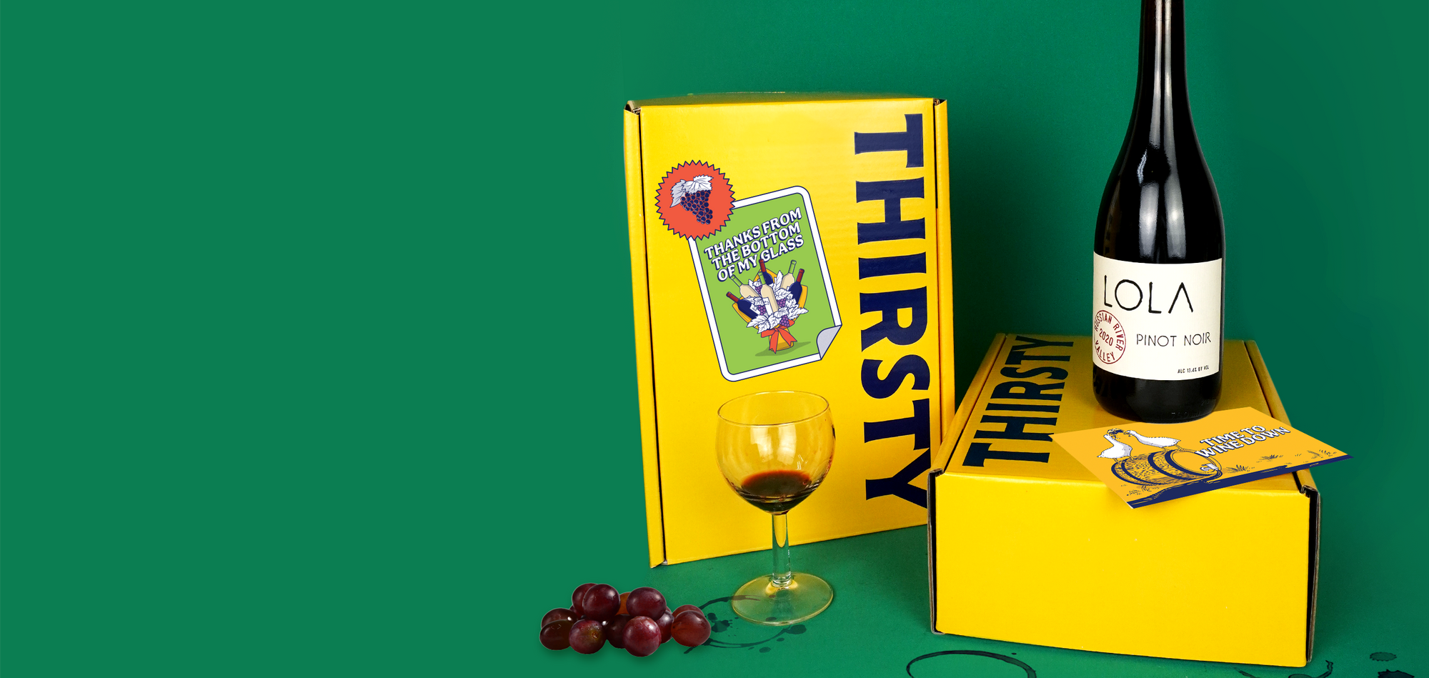 Thirsty 'Thanks From the Bottom of My GIass' Wine Gift Box