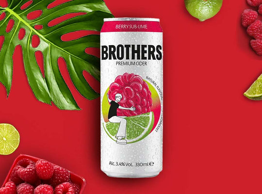 Brothers Berry Sub-Lime Cider with Raspberry & Lime