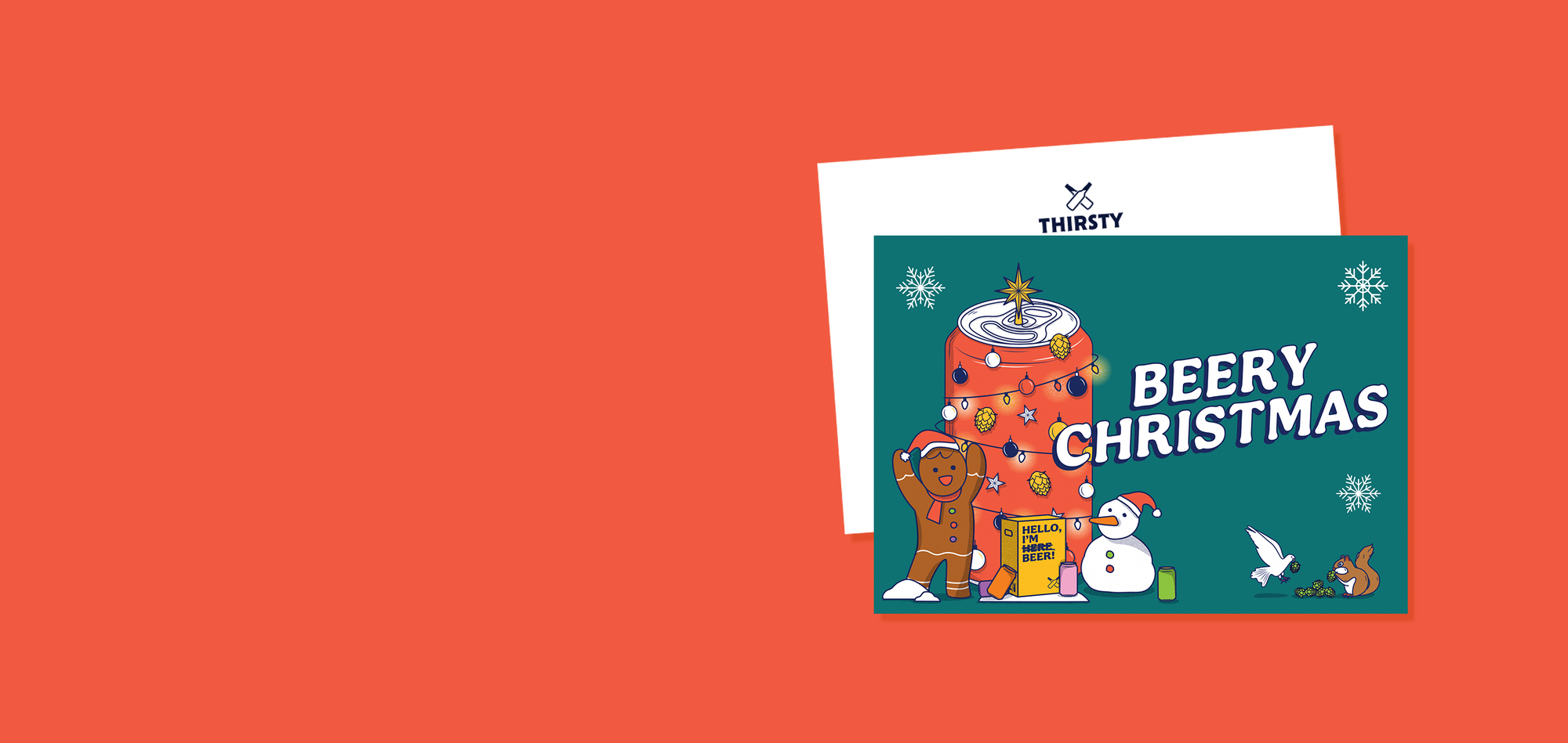 Thirsty 'Beery Christmas' Greeting Card