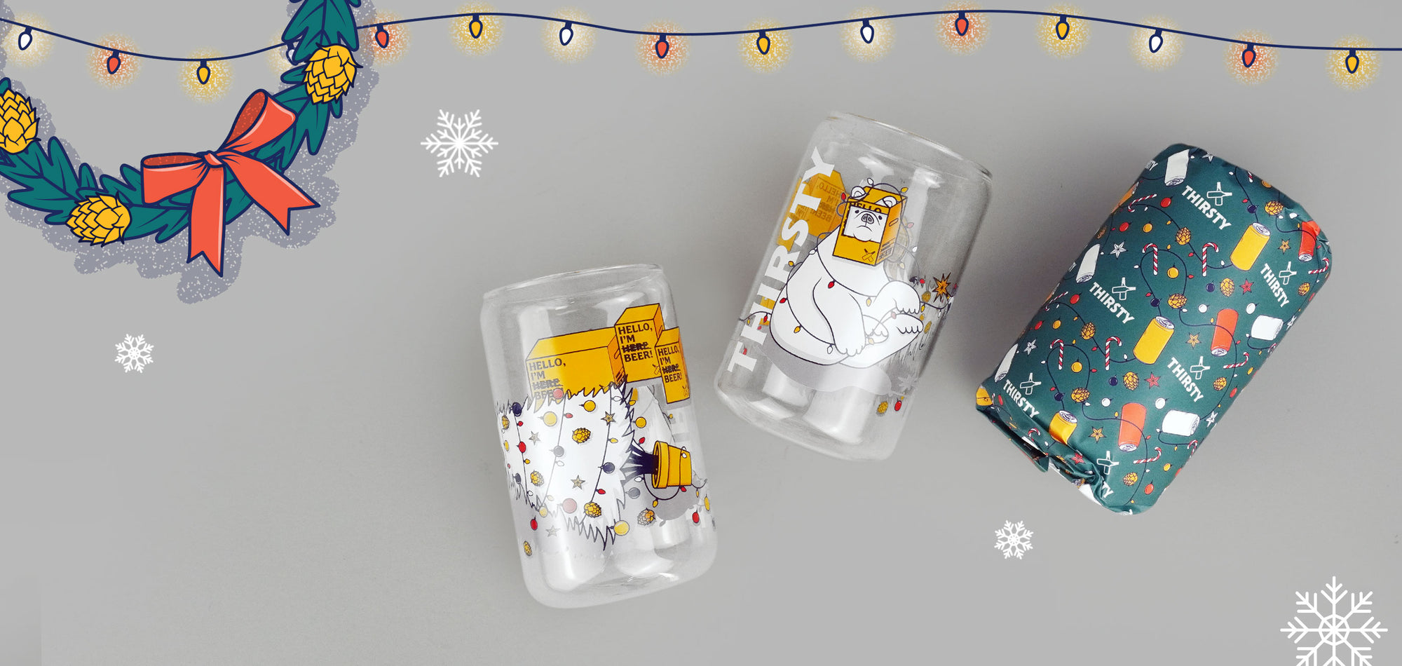 Thirsty Christmas Can Glass