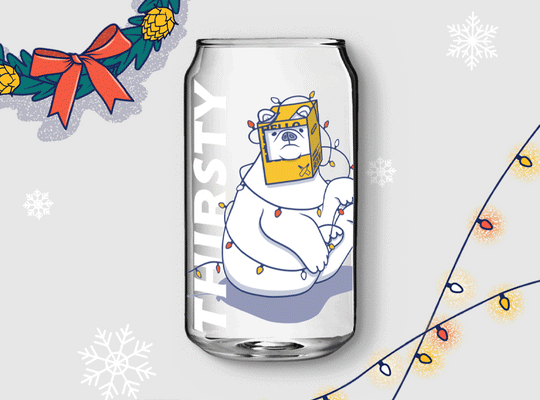 Thirsty Christmas Can Glass
