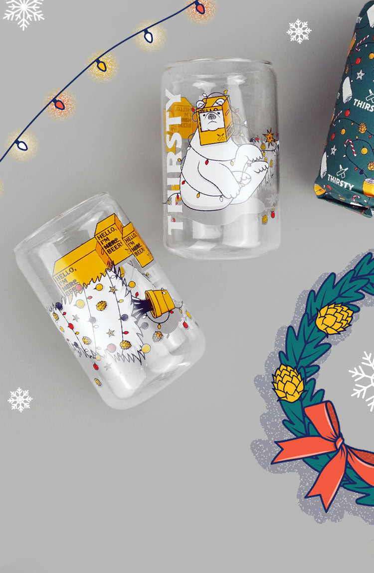 Thirsty Christmas Can Glass