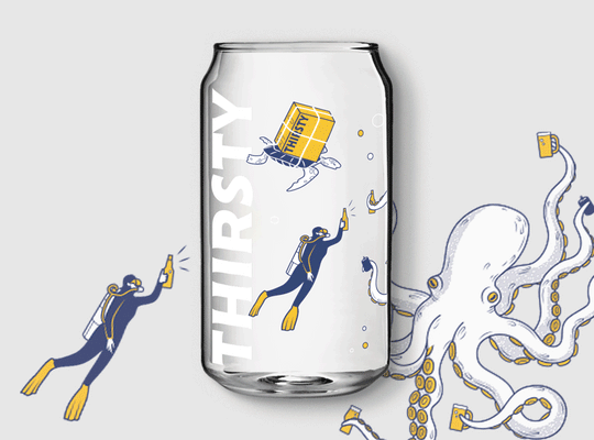 Thirsty 'Beer Diving' Can Glass