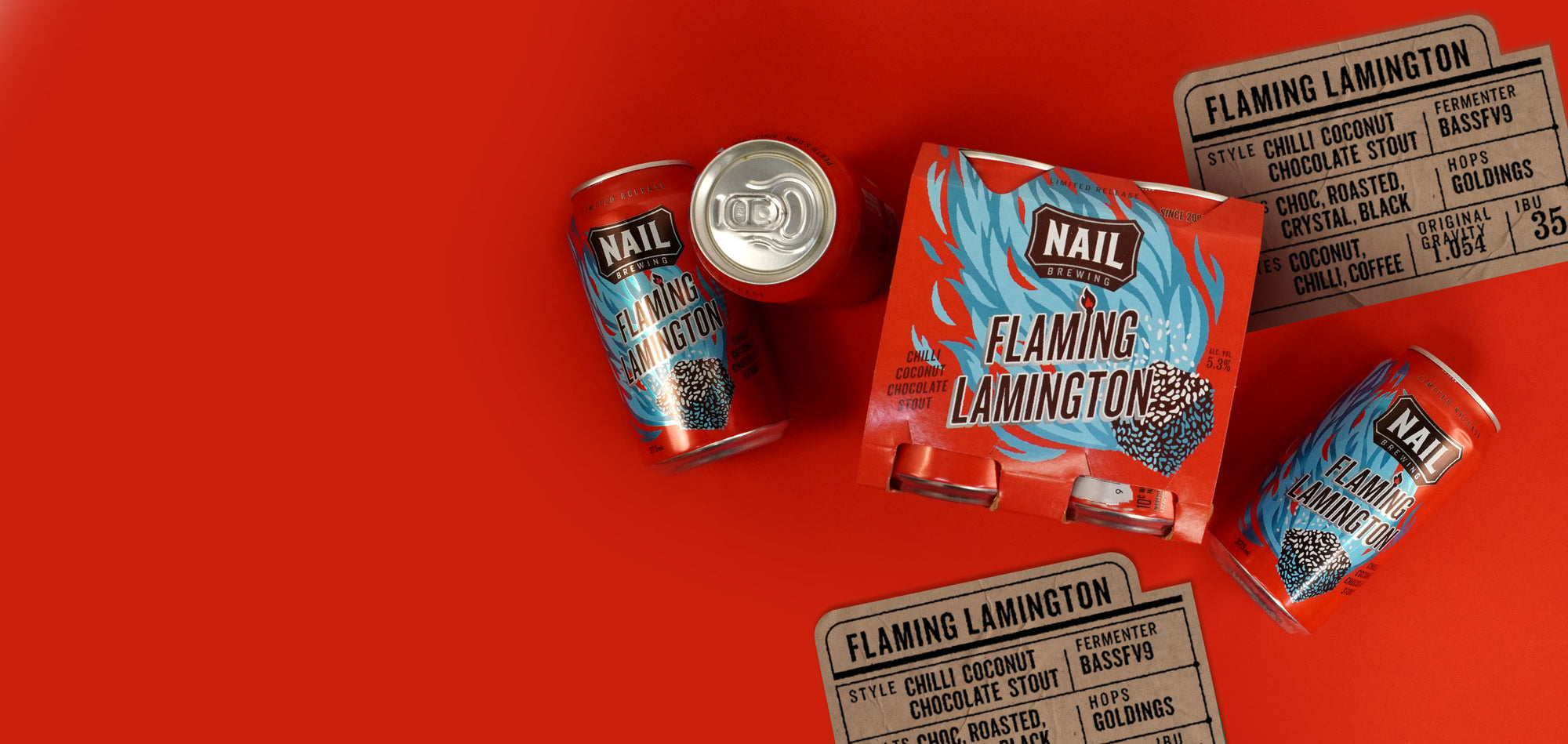 Nail Flaming Lamington Stout with Chilli, Coconut & Chocolate