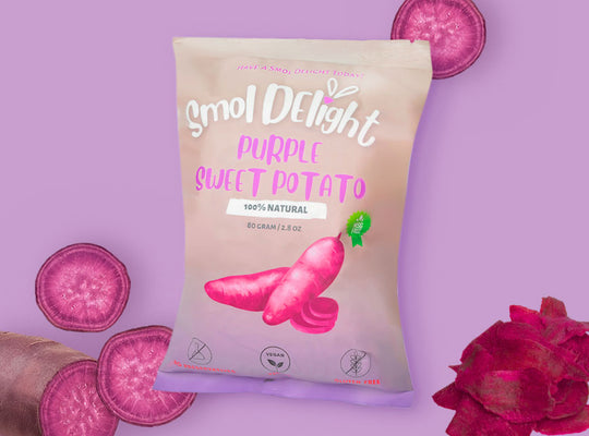 Smol Delights Purple Sweet Potato Crunch 100% Natural Veggie Snack