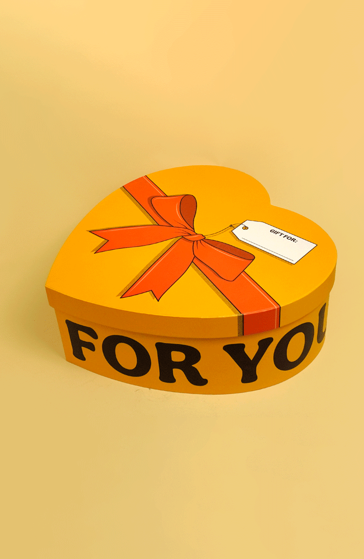 Thirsty Heart-Shaped Gift Box