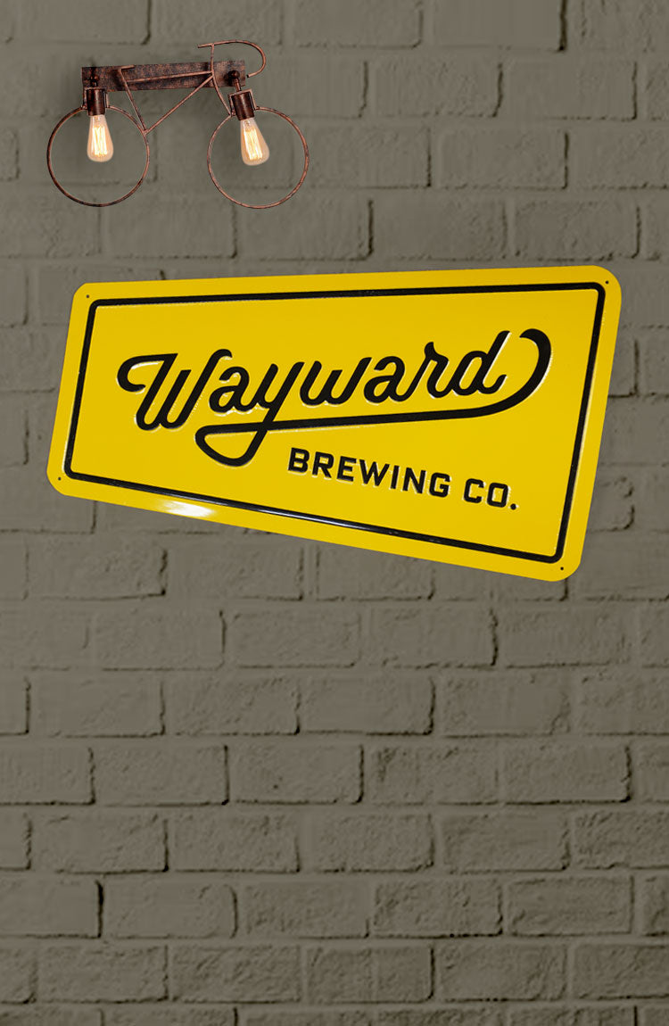 Wayward Embossed Metal Signage