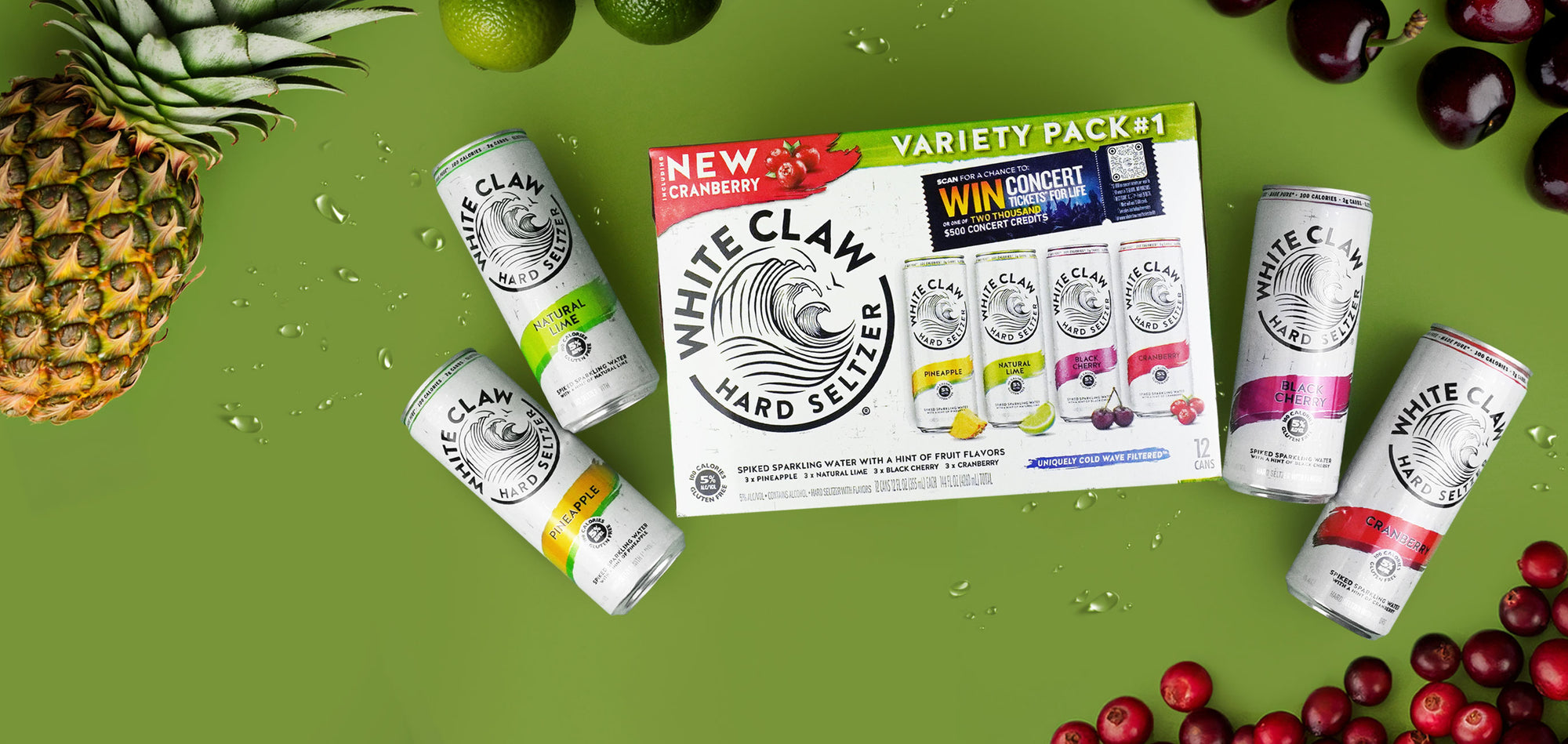 White Claw Variety Set #1 (Pineapple, Lime, Black Cherry, Cranberry)