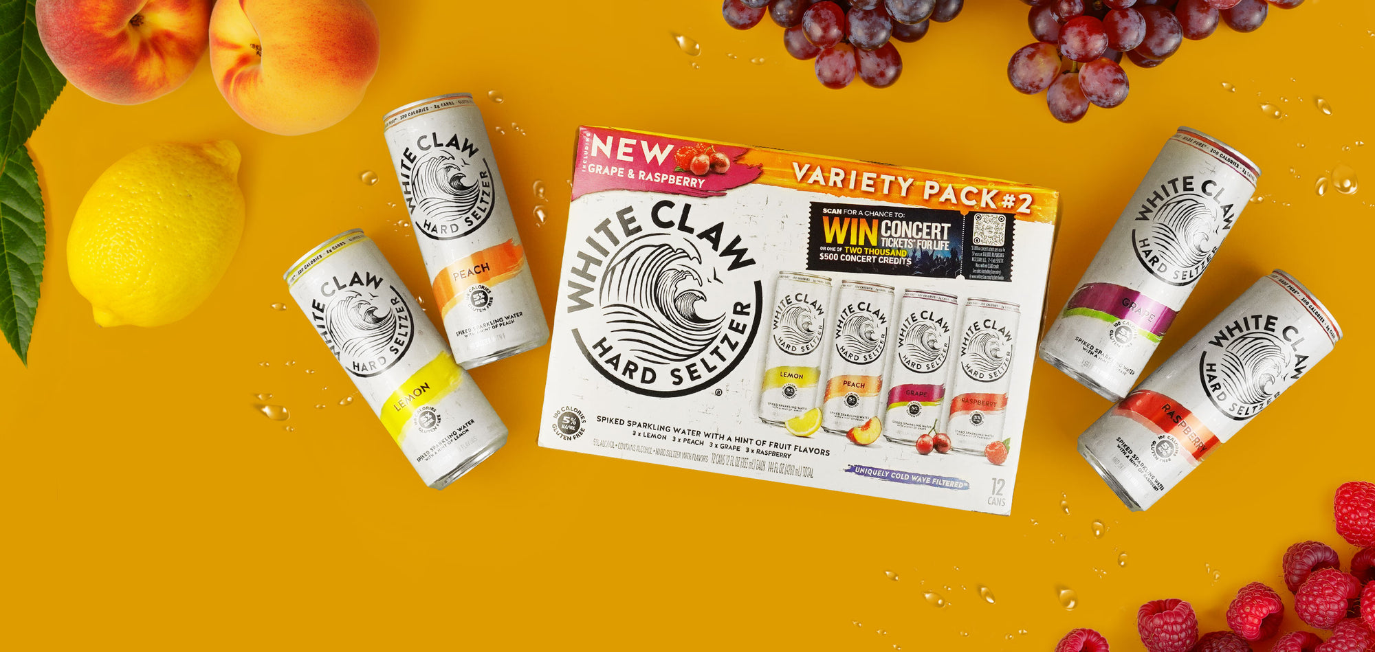 White Claw Variety Set #2 (Lemon, Peach, Grape, Raspberry)
