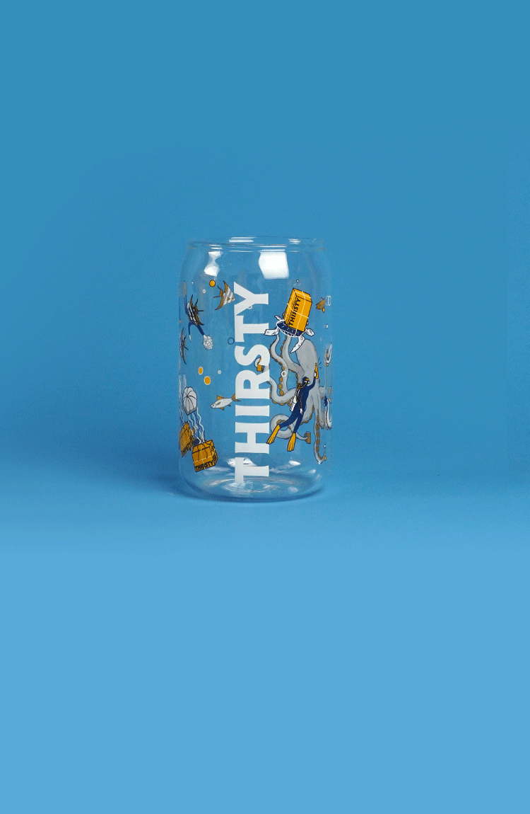 Thirsty 'Beer Diving' Can Glass