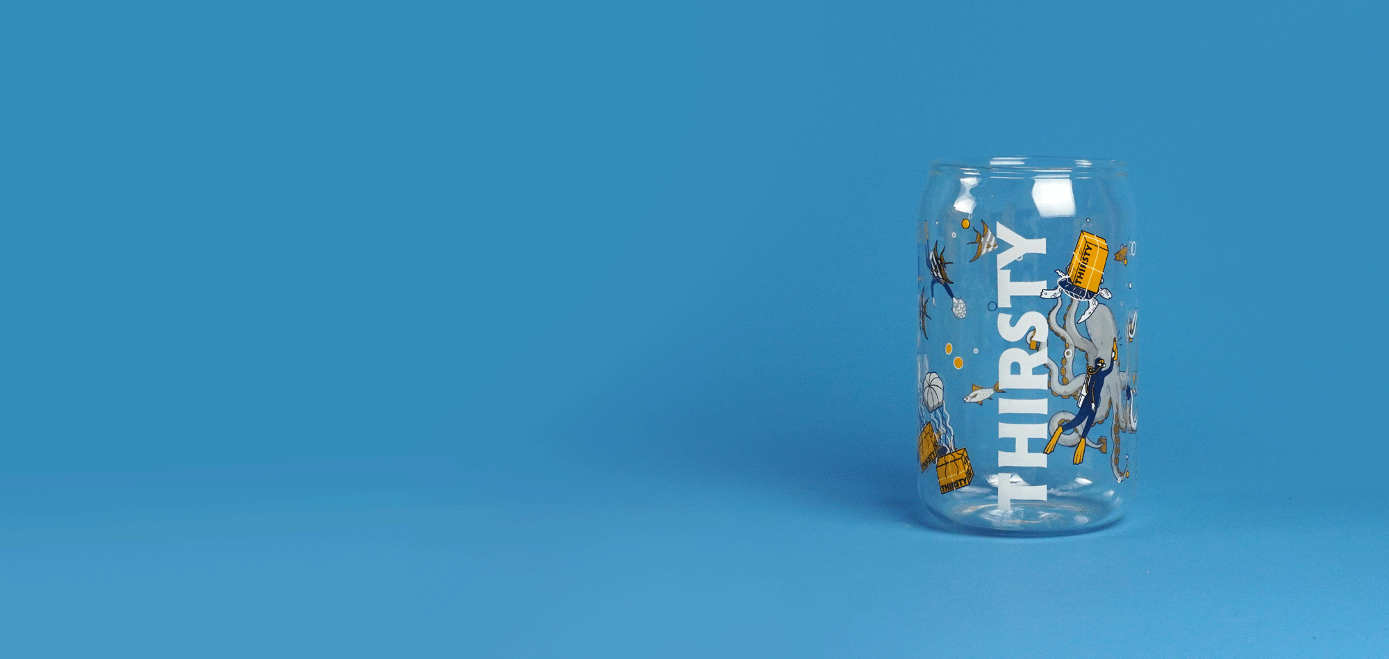 Thirsty 'Beer Diving' Can Glass