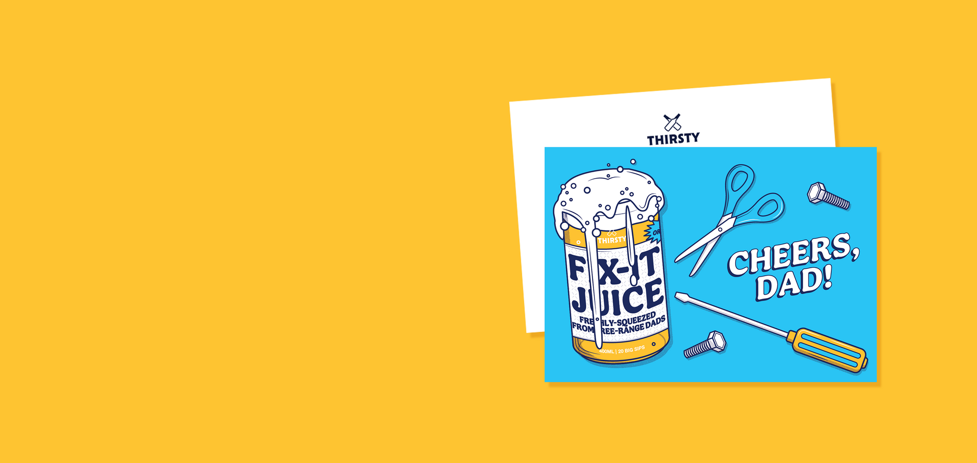 Thirsty 'Cheers Dad' Greeting Card