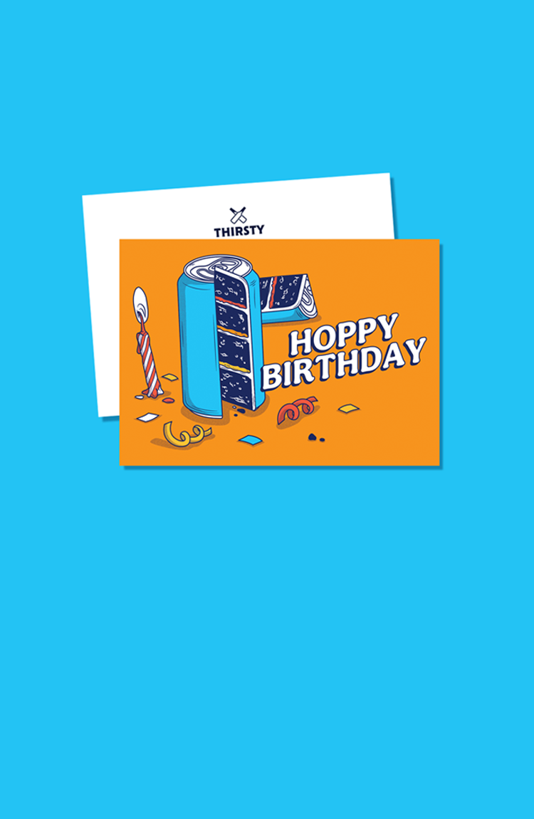 Thirsty 'Hoppy Birthday' Greeting Card