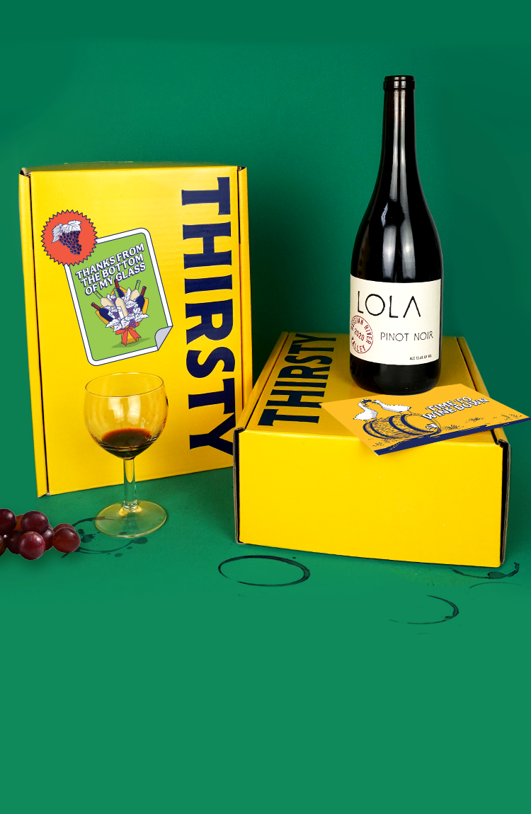 Thirsty 'Thanks From the Bottom of My GIass' Wine Gift Box
